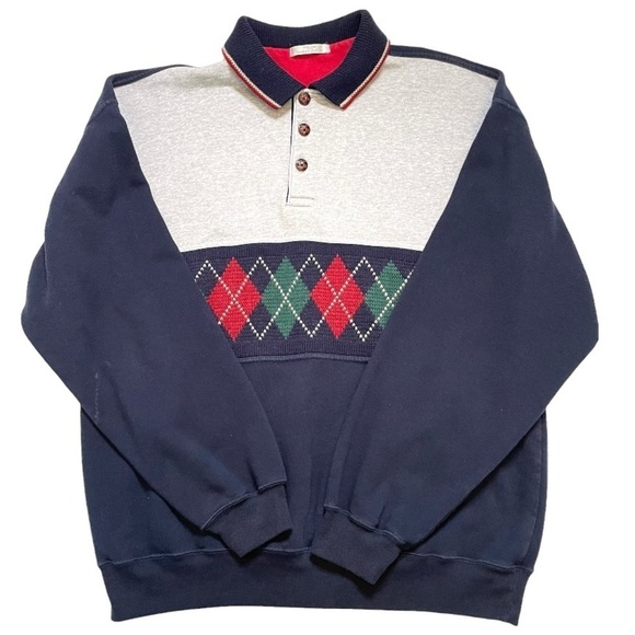 VTG Grandpa Dad argyle sweater top medium - Picture 1 of 13